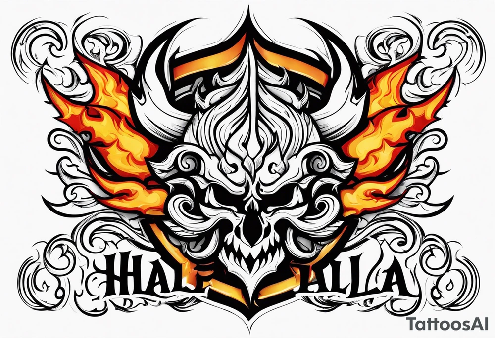 Valhalla flames tattoo idea