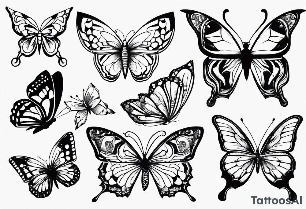 Variety of Butterflies flash sheet tattoos tattoo idea