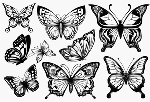 Variety of Butterflies flash sheet tattoos tattoo idea