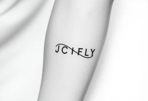 A small tattoo to go on my inner forearm with the letters JCIFLY in an infinity symbol shape tattoo idea