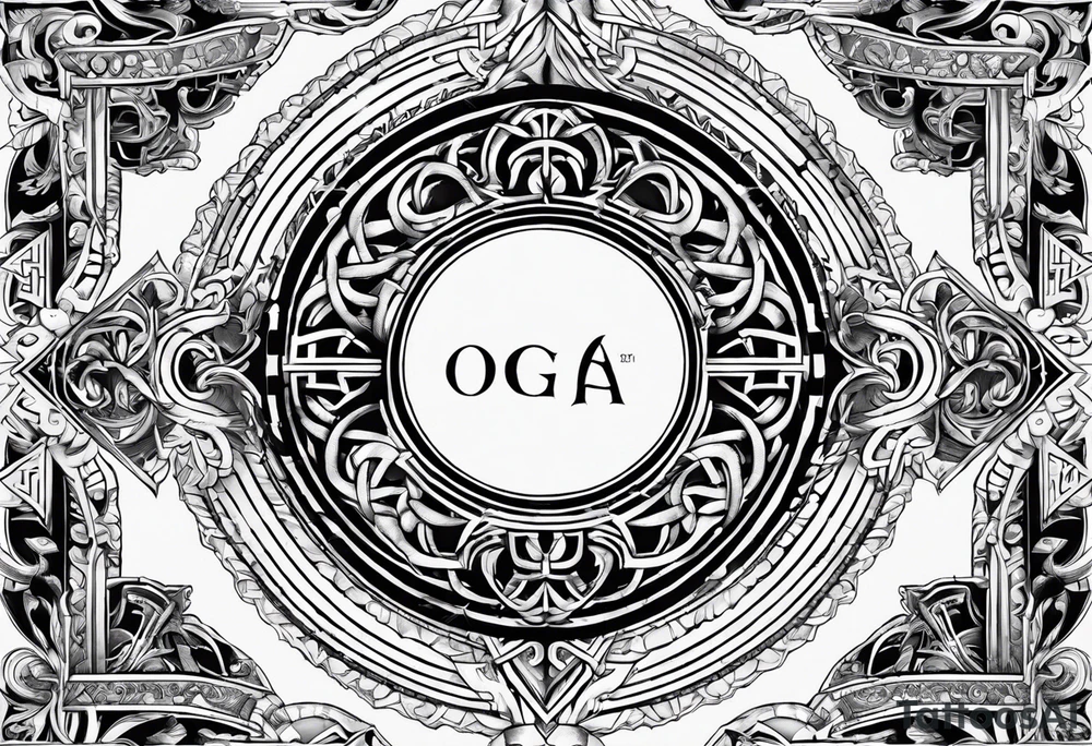 Greek Capital Letter Omega symbol death metal style tattoo idea