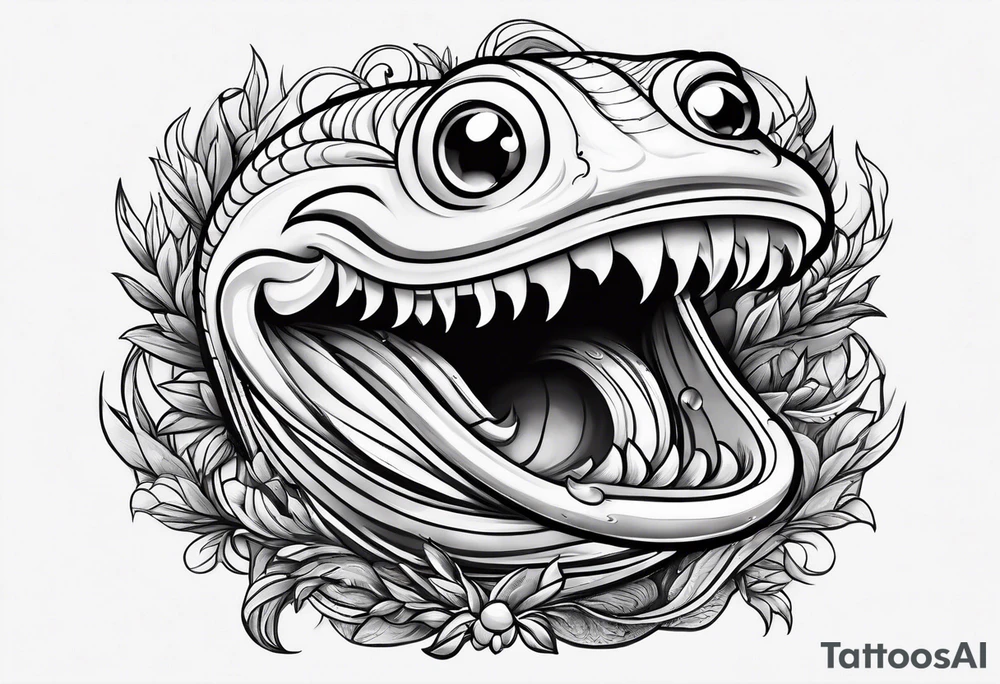 Earthworm with smile tattoo idea