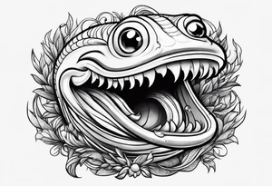 Earthworm with smile tattoo idea