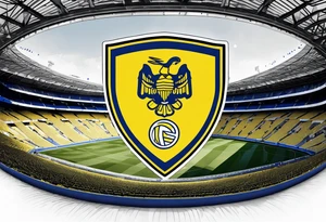 Fenerbahce stadium with blue details and over them a big yellow canary tattoo idea