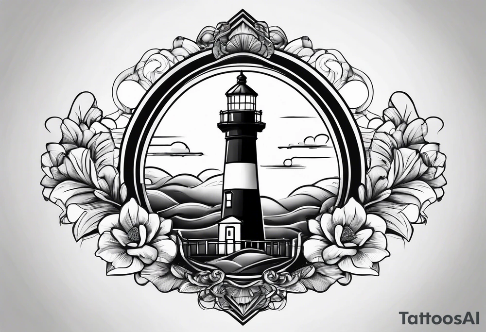 Light house in a shape tattoo idea