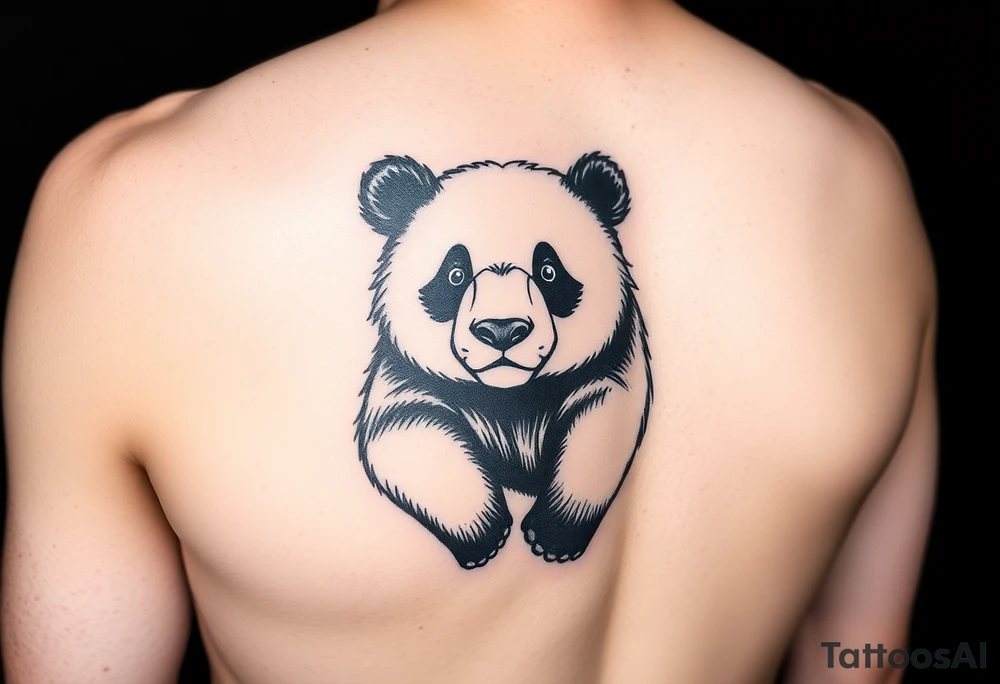 panda bear for arm placement tattoo idea