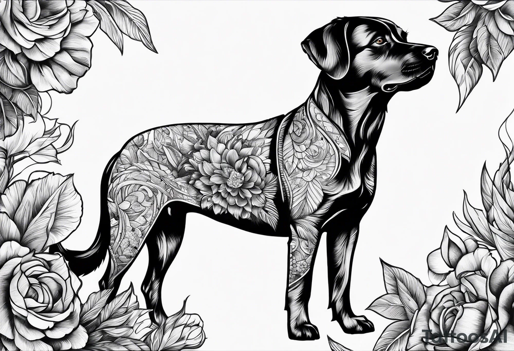 Fineline dog tattoo idea