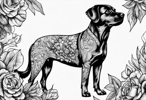 Fineline dog tattoo idea