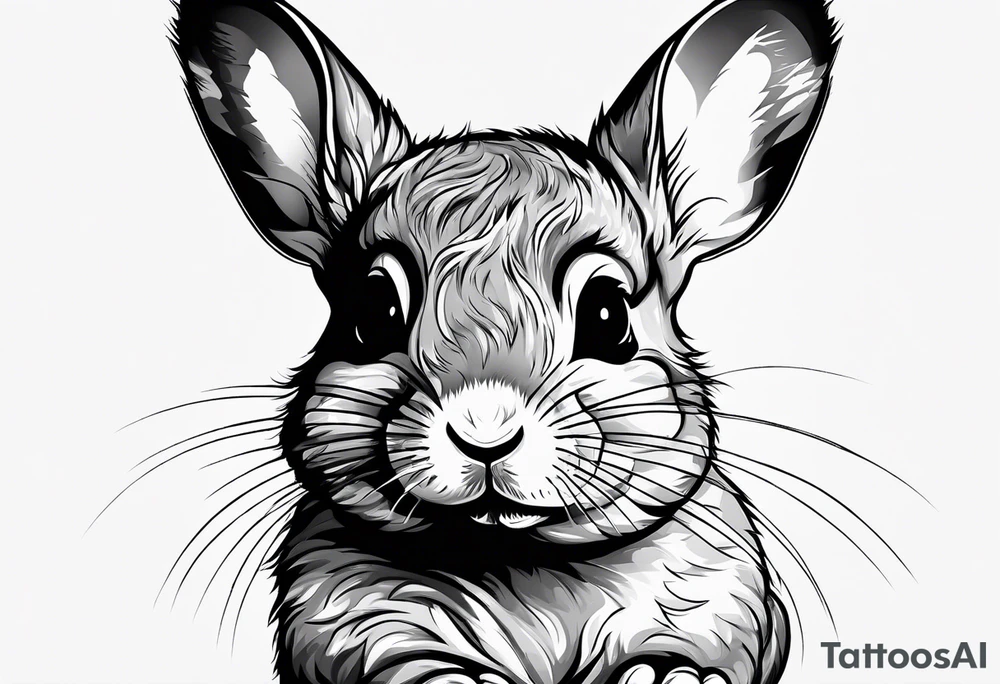 Cute lazy sassy Chinchilla tattoo idea