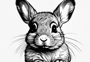 Cute lazy sassy Chinchilla tattoo idea