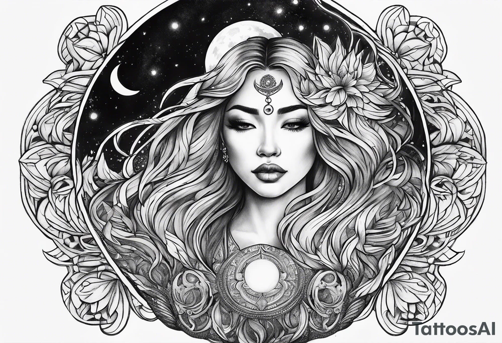 sacred moon tattoo idea