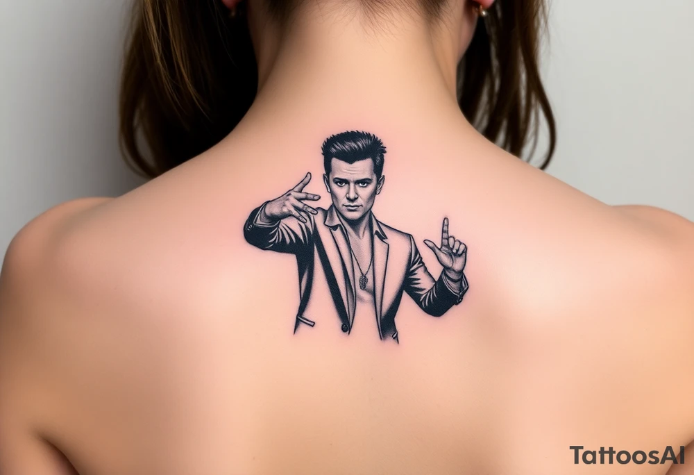 Rick Astley Never Gonna Give You Up Shaking Hands Left to Right Dance Pose tattoo idea