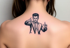 Rick Astley Never Gonna Give You Up Shaking Hands Left to Right Dance Pose tattoo idea