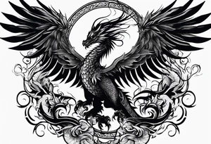 phoenix and dragon tattoo idea