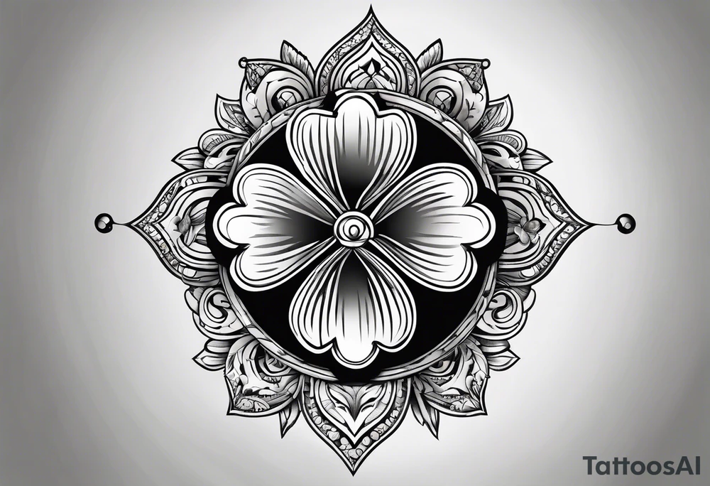 5 leaf clover tattoo idea