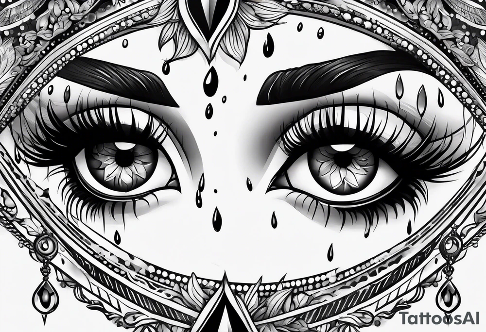 a crying eye tattoo idea