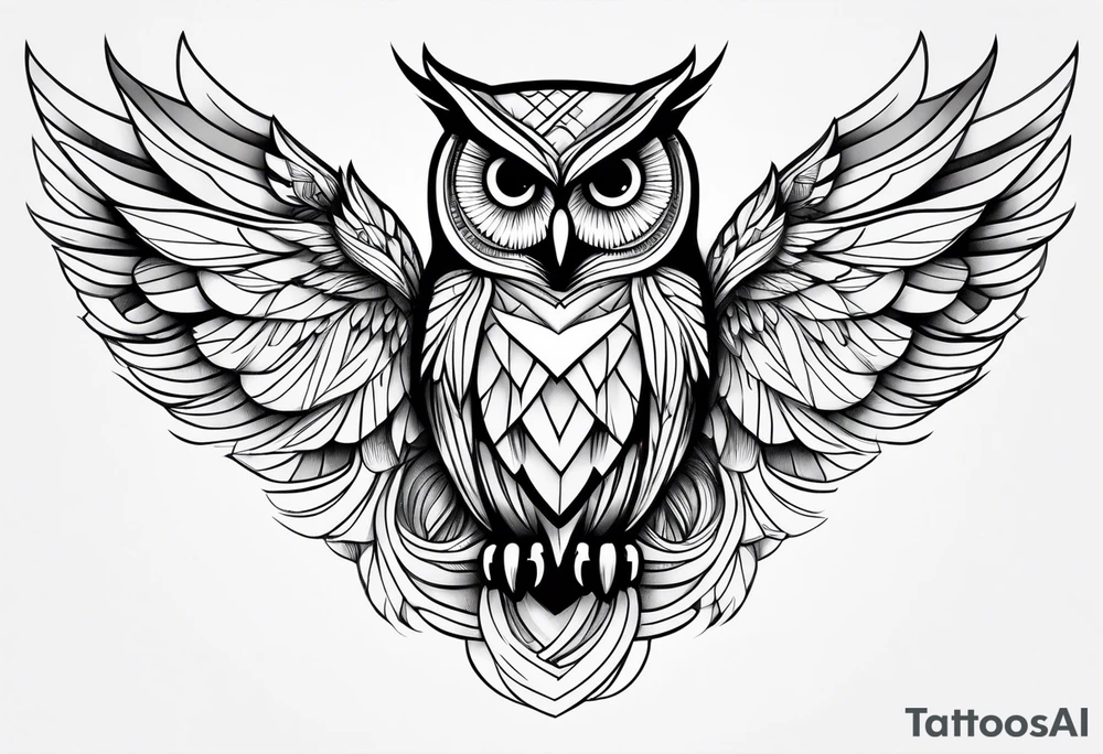 Mom and baby owl tattoo idea