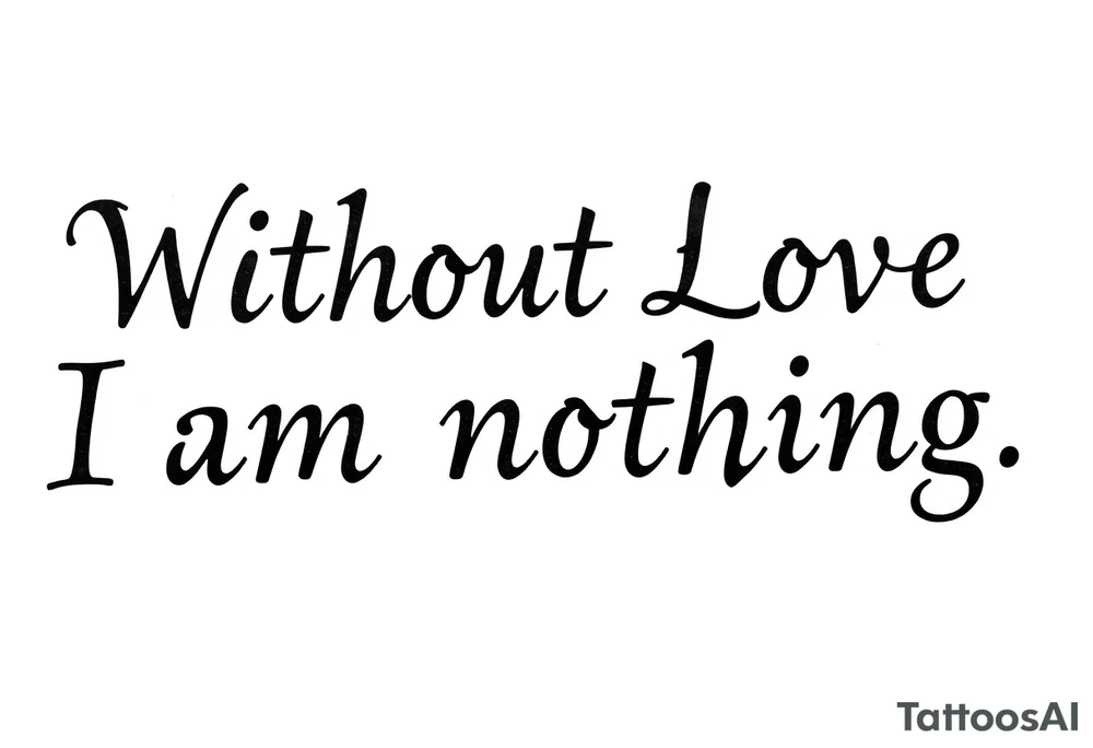 Without Love, I am nothing. tattoo idea