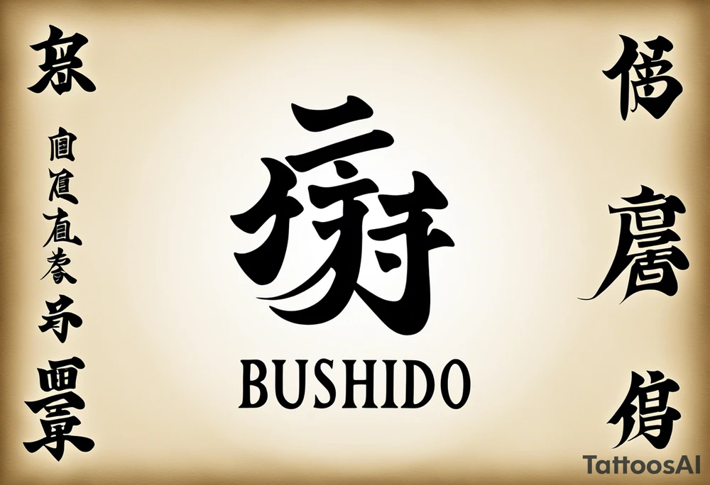 Center of the inner part of the forearm

The word "Bushido" in Japanese: This could be the central, written representation of the word "武士道" (Bushido) stylized in a traditional calligraphic font. This would visually symbolize the foundation of your tattoo and your beliefs. tattoo idea