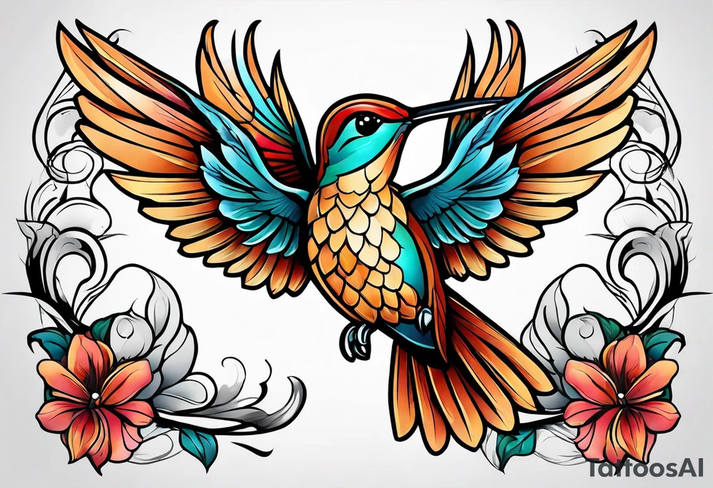 hummingbird arm tattoo tattoo idea