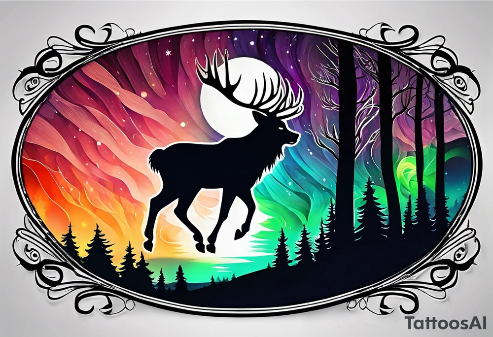 Northern lights with pennywise tattoo idea