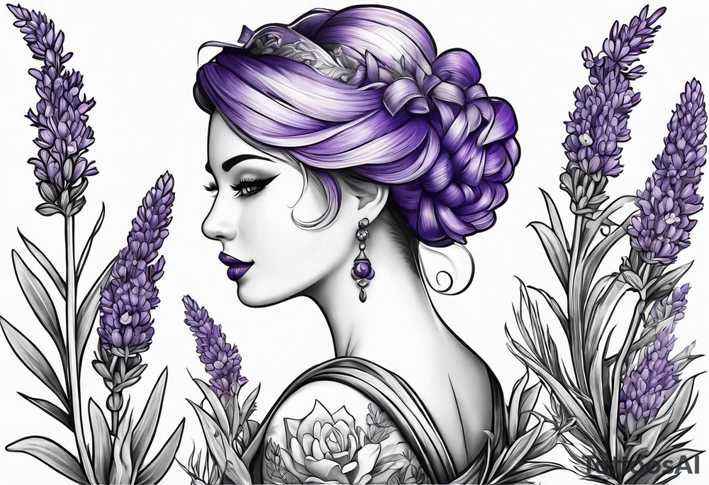 many lavenders in a bundle tattoo idea