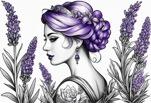 many lavenders in a bundle tattoo idea