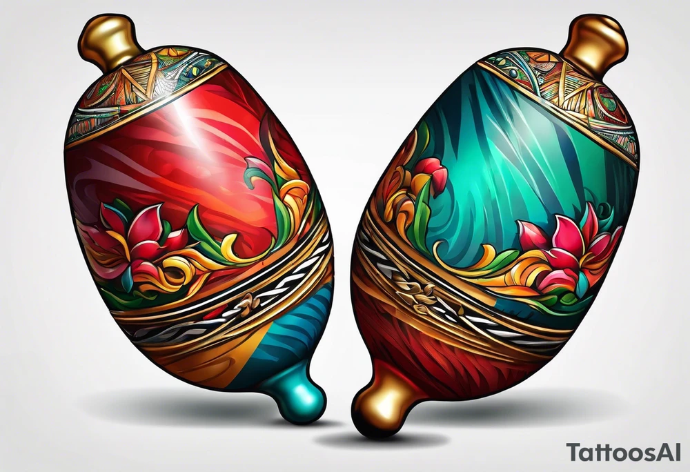 Two Cuban shaking maracas. tattoo idea