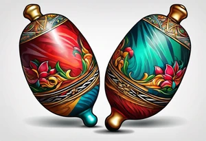 Two Cuban shaking maracas. tattoo idea