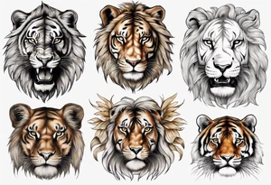 half lion half tiger tattoo idea