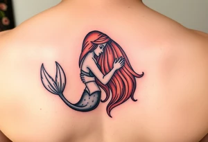 Ariel and Bell hugging tattoo idea