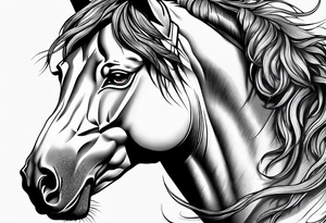 Wolf and horse head tattoo idea