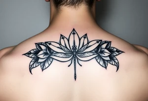 Lotus flower and dragonfly tattoo idea