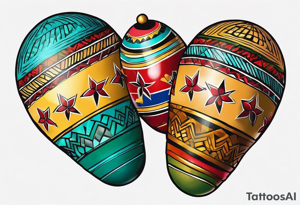 Two Cuban shaking maracas. tattoo idea
