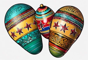 Two Cuban shaking maracas. tattoo idea