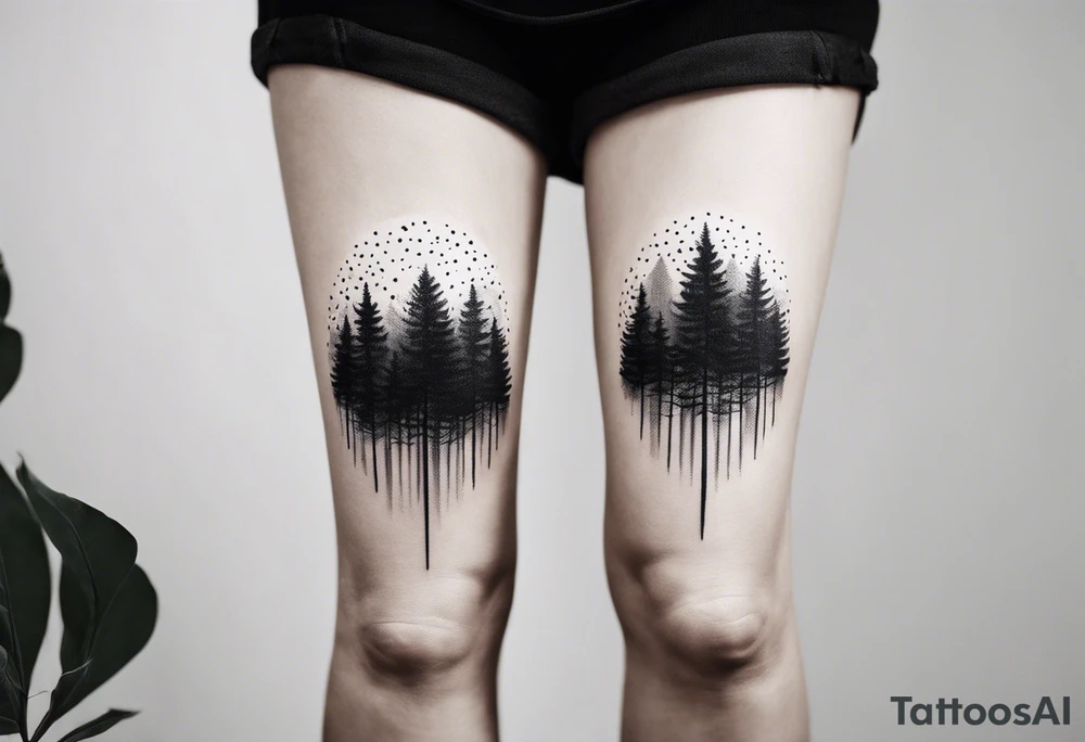 forest, abstract, on hand, no people tattoo idea