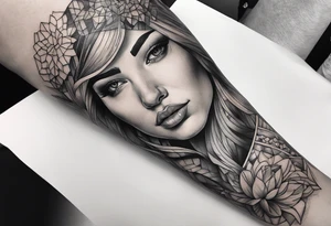 fragmented pain elbow on arm tattoo idea