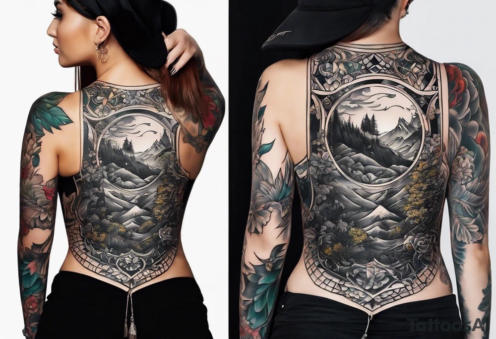 back tattoo covering the whole back canvas tattoo idea