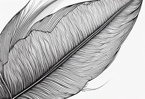 Feather small fineline hidden J tattoo idea