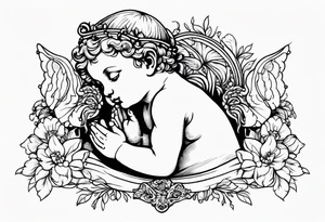one putti praying tattoo idea