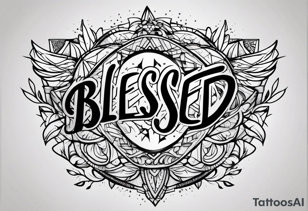 Text blessed tattoo idea