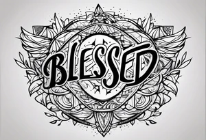 Text blessed tattoo idea