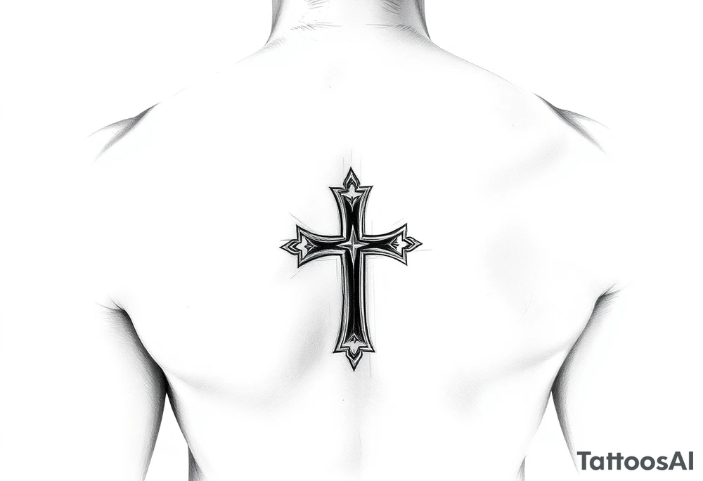 Small feminine cross on wrist tattoo idea