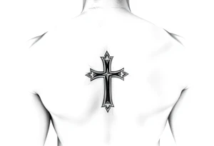 Small feminine cross on wrist tattoo idea
