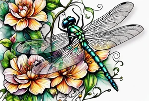 dragonfly vine wrap tattoo idea