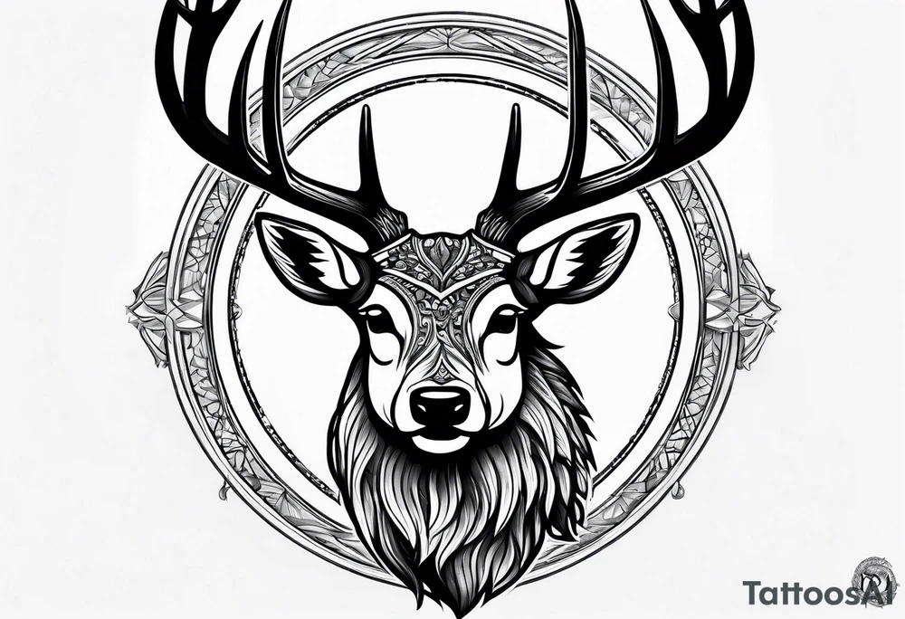 Mule deer head tattoo idea