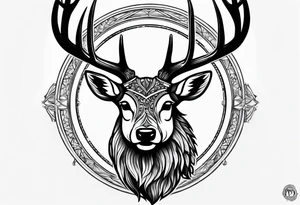 Mule deer head tattoo idea