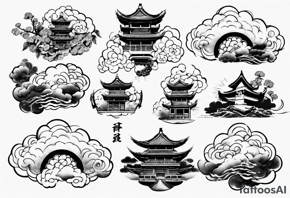 Gojo with japanese cloud tattoo idea