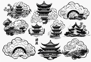 Gojo with japanese cloud tattoo idea