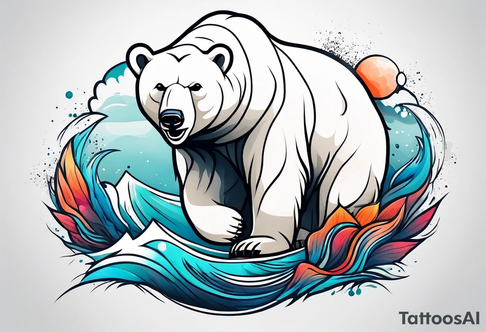 Polar bear in a minimalist but masculine 
 way tattoo idea